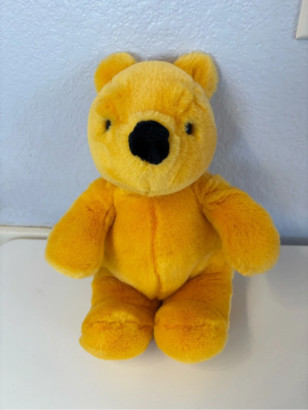 Vintage Sears Disney Winnie the Pooh Plush Bear 12” Gund Red Shirt Excellent